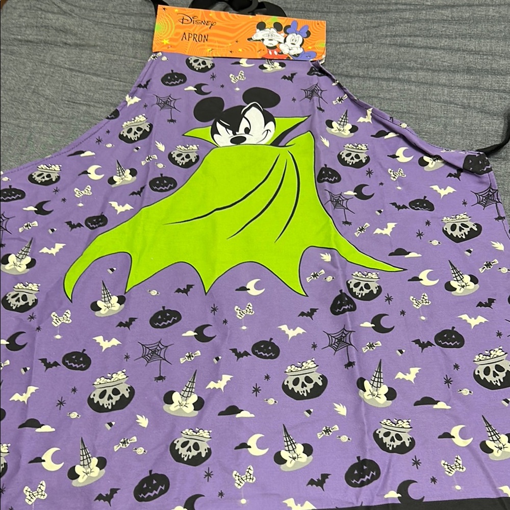 Disney Halloween Apron Purple and Green Adult size